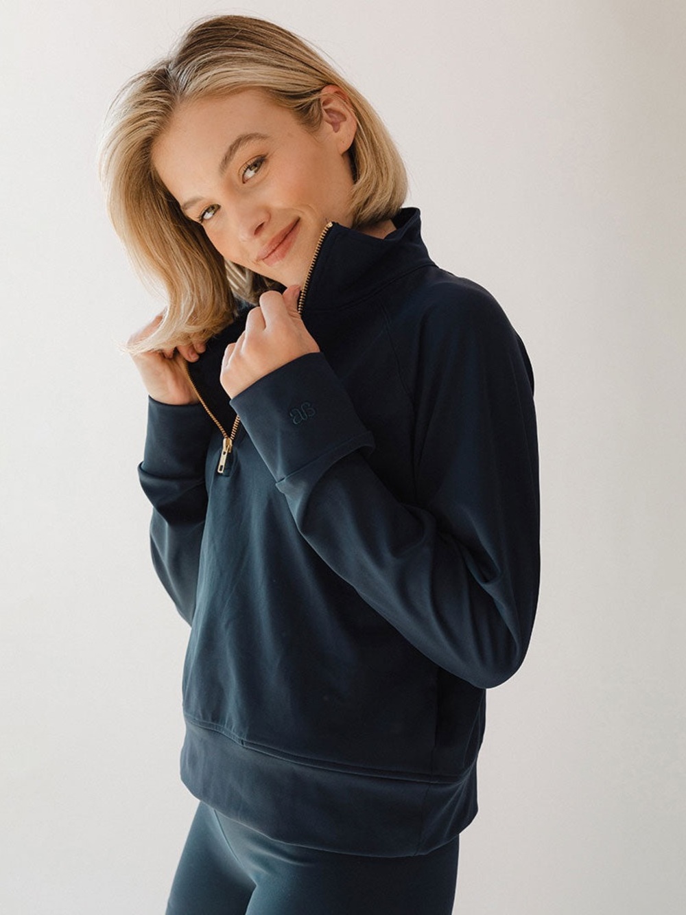 Albion Fit The Gotta Run 1/4 Zip, Navy Size XS - Picture 4 of 6
